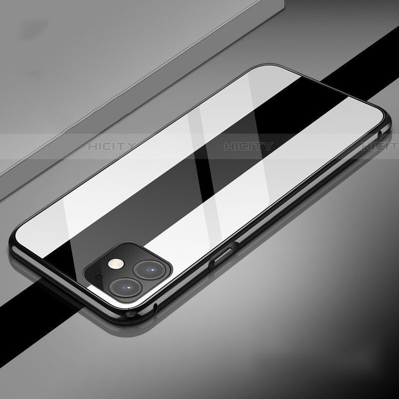 Funda Bumper Lujo Marco de Aluminio Espejo 360 Grados Carcasa T04 para Apple iPhone 11 Blanco