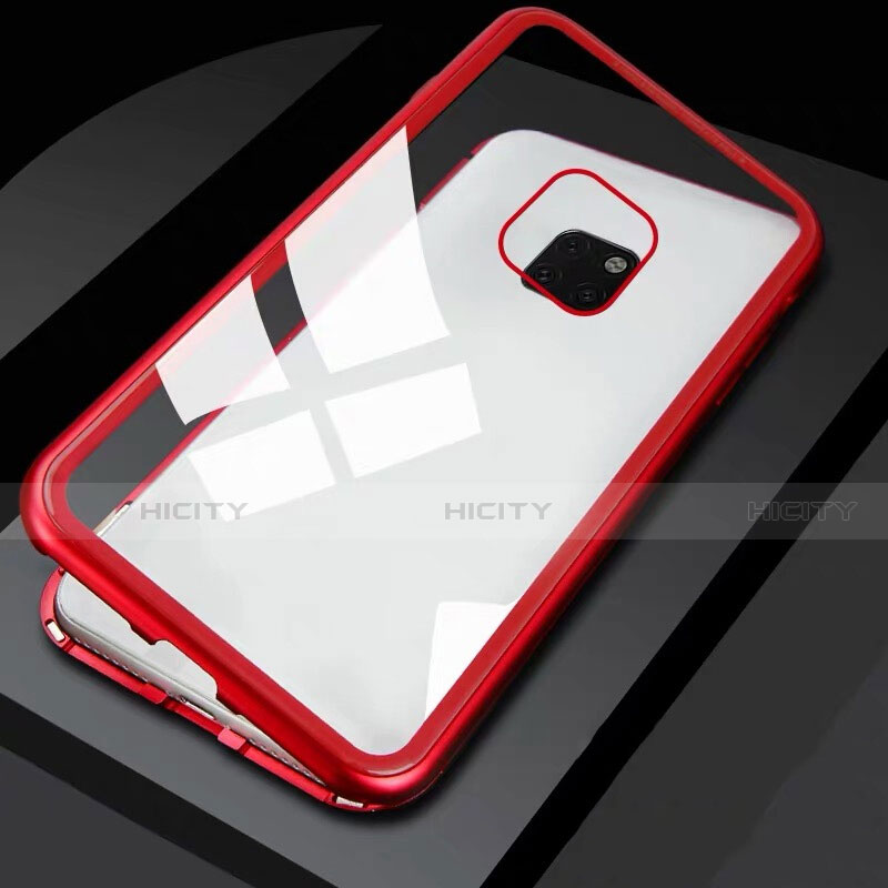 Funda Bumper Lujo Marco de Aluminio Espejo 360 Grados Carcasa T04 para Huawei Mate 20 Pro Rojo