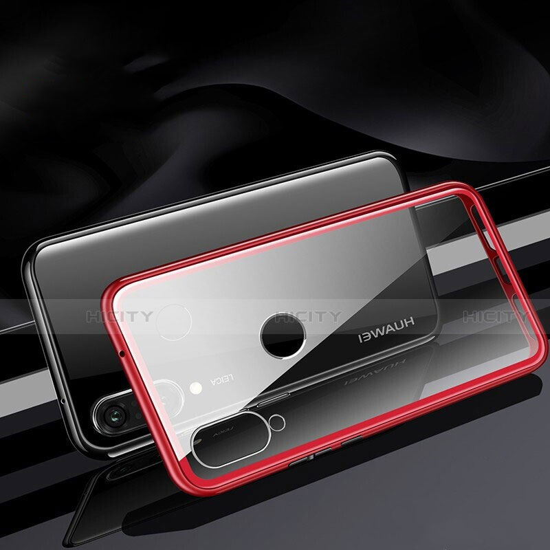 Funda Bumper Lujo Marco de Aluminio Espejo 360 Grados Carcasa T04 para Huawei Nova 4e Rojo