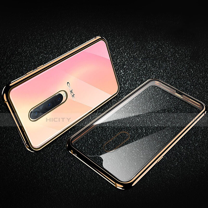 Funda Bumper Lujo Marco de Aluminio Espejo 360 Grados Carcasa T04 para Oppo R17 Pro Oro