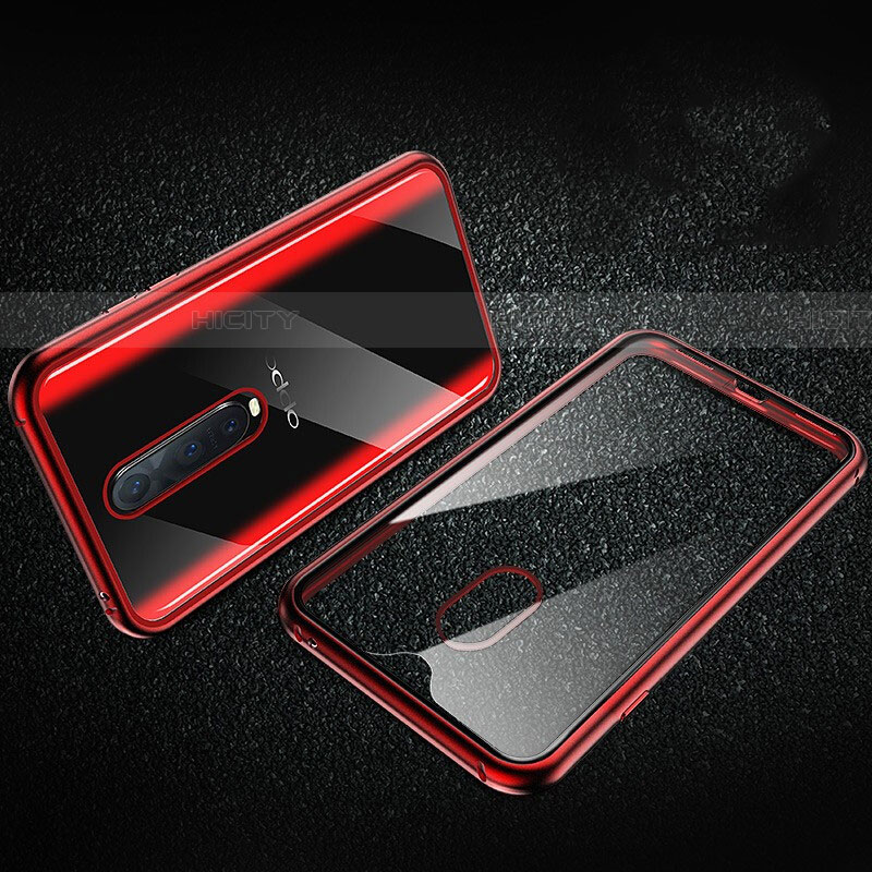 Funda Bumper Lujo Marco de Aluminio Espejo 360 Grados Carcasa T04 para Oppo RX17 Pro Rojo