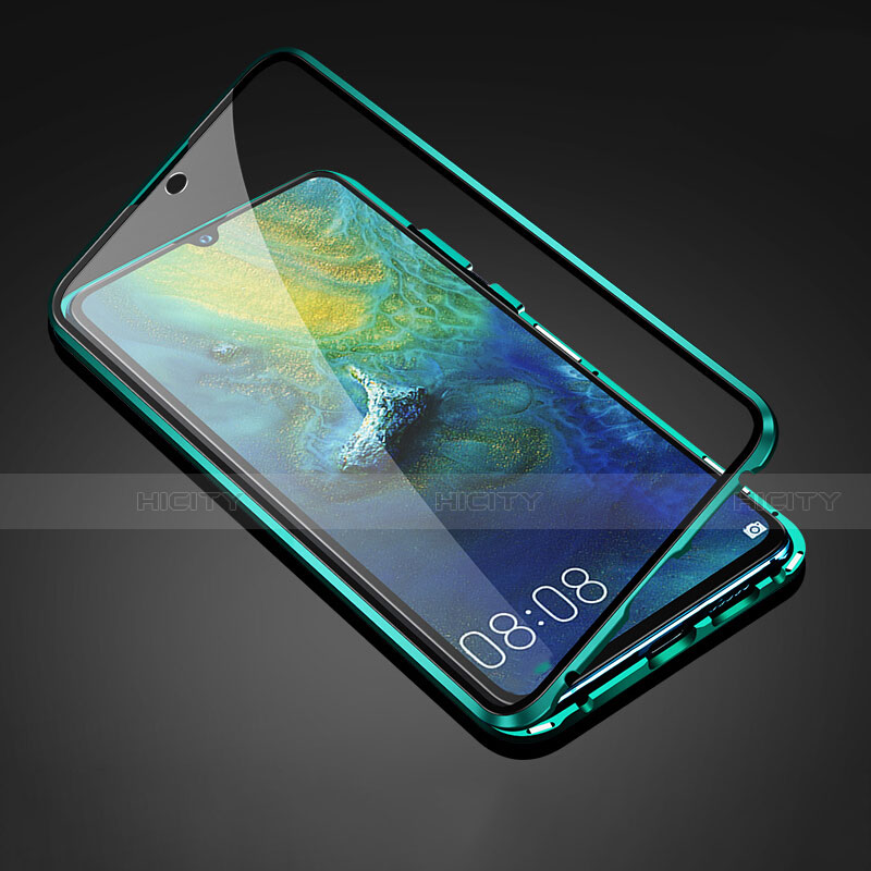 Funda Bumper Lujo Marco de Aluminio Espejo 360 Grados Carcasa T05 para Huawei Mate 20 Verde