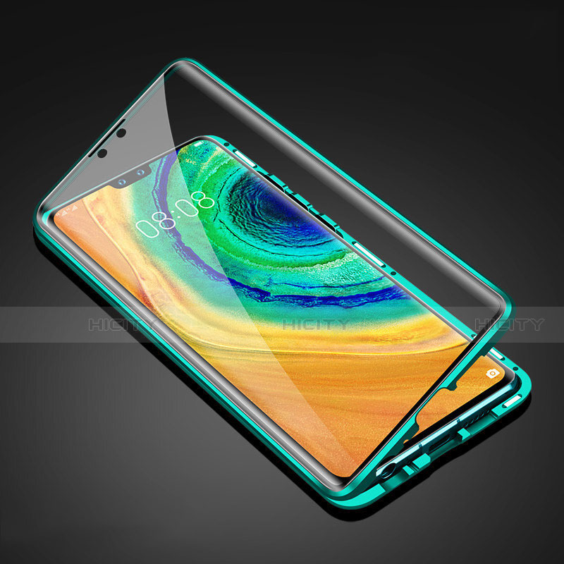 Funda Bumper Lujo Marco de Aluminio Espejo 360 Grados Carcasa T05 para Huawei Mate 30 Pro Verde