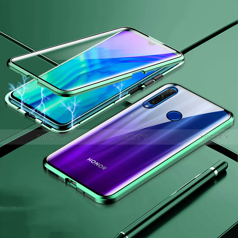 Funda Bumper Lujo Marco de Aluminio Espejo 360 Grados Carcasa T07 para Huawei P Smart+ Plus (2019) Verde