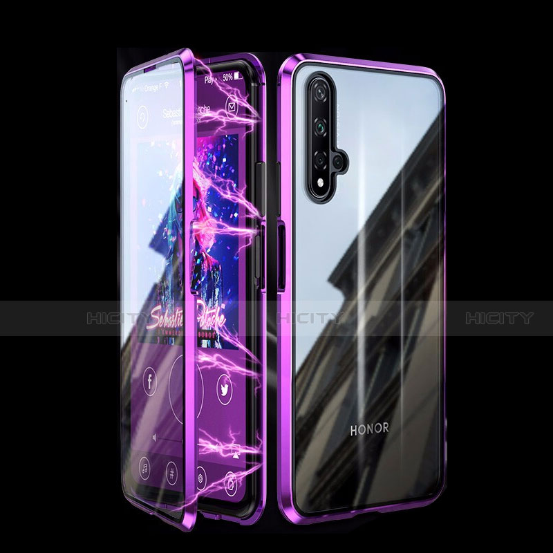 Funda Bumper Lujo Marco de Aluminio Espejo 360 Grados Carcasa T08 para Huawei Honor 20