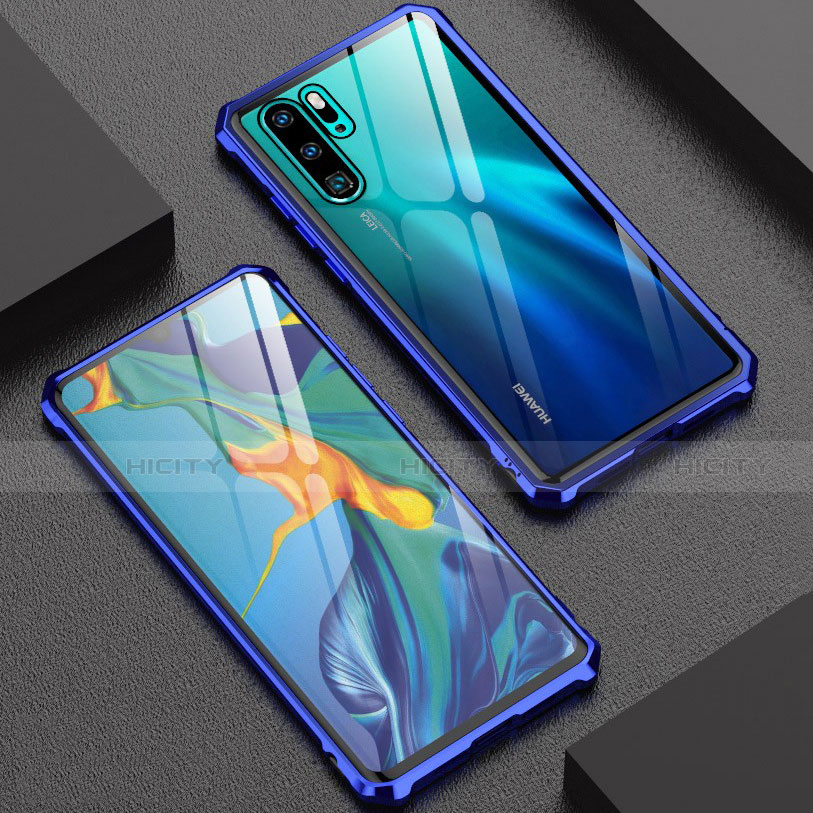 Funda Bumper Lujo Marco de Aluminio Espejo 360 Grados Carcasa T08 para Huawei P30 Pro