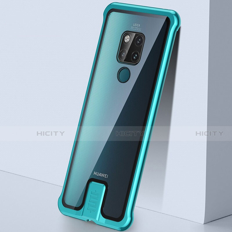 Funda Bumper Lujo Marco de Aluminio Espejo 360 Grados Carcasa T09 para Huawei Mate 20 Cian