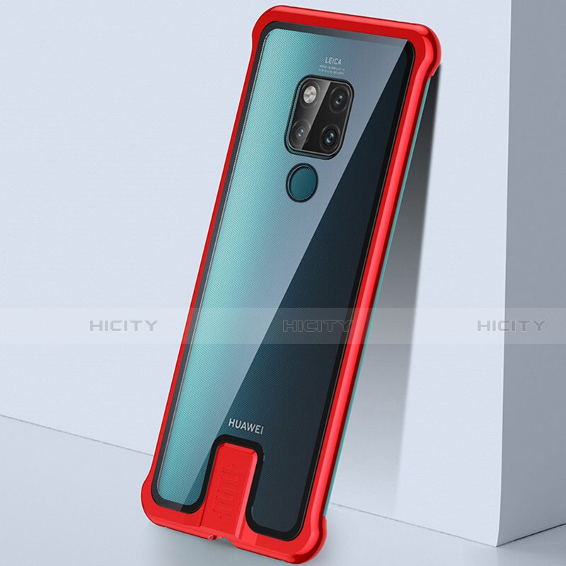 Funda Bumper Lujo Marco de Aluminio Espejo 360 Grados Carcasa T09 para Huawei Mate 20 Rojo