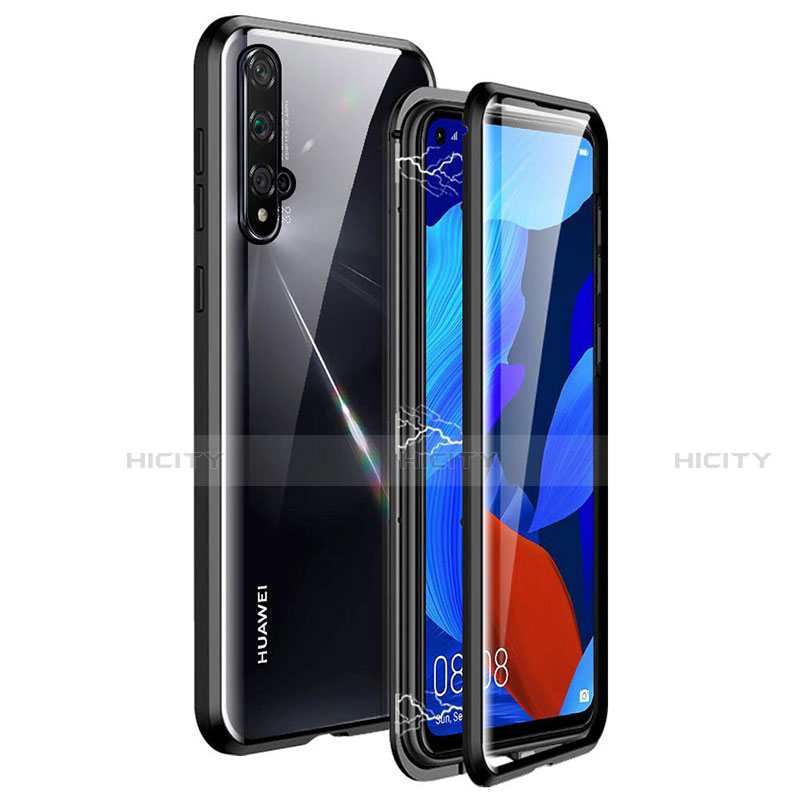 Funda Bumper Lujo Marco de Aluminio Espejo 360 Grados Carcasa T11 para Huawei Honor 20S Negro