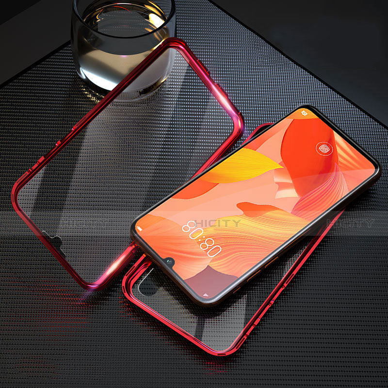 Funda Bumper Lujo Marco de Aluminio Espejo 360 Grados Carcasa T11 para Huawei Nova 5 Rojo