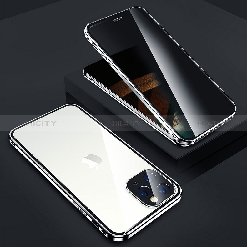 Funda Bumper Lujo Marco de Aluminio Espejo 360 Grados Carcasa Z05 para Apple iPhone 15 Pro Max