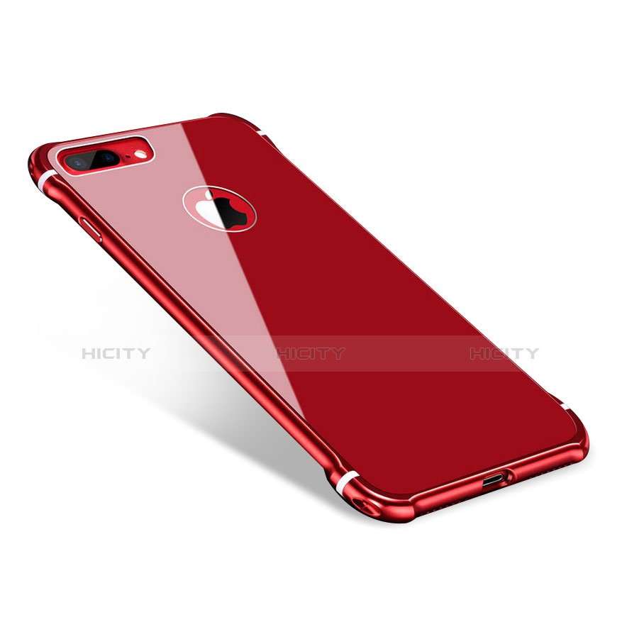 Funda Bumper Lujo Marco de Aluminio Espejo Carcasa M01 para Apple iPhone 7 Plus Rojo