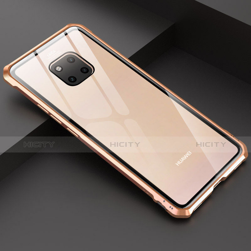 Funda Bumper Lujo Marco de Aluminio Espejo Carcasa M03 para Huawei Mate 20 Pro Oro