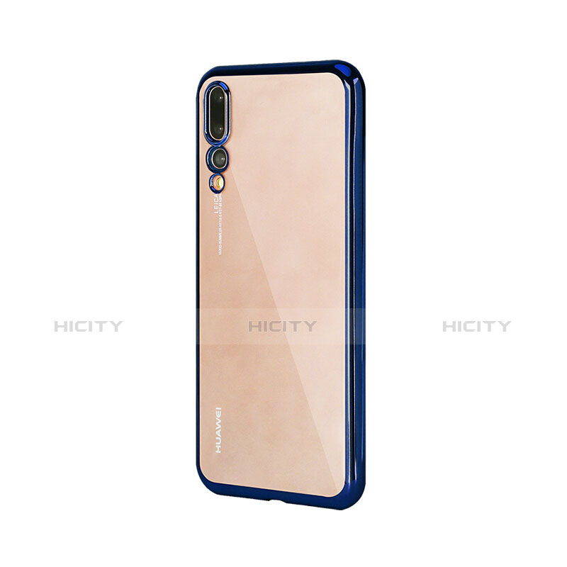 Funda Bumper Lujo Marco de Aluminio Espejo Carcasa M04 para Huawei P20 Pro Azul