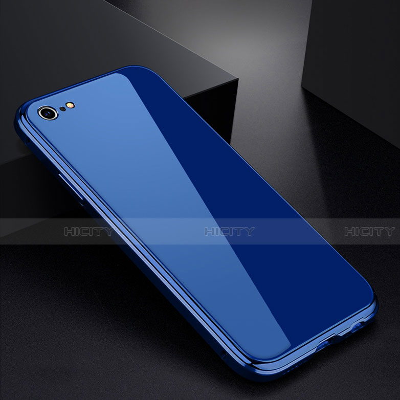 Funda Bumper Lujo Marco de Aluminio Espejo Carcasa para Apple iPhone 6 Azul