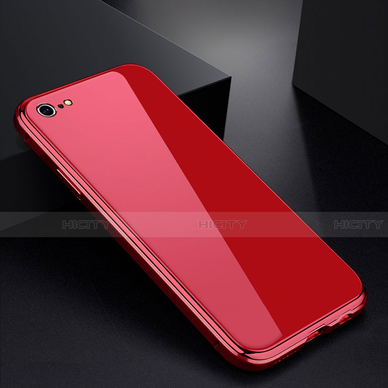 Funda Bumper Lujo Marco de Aluminio Espejo Carcasa para Apple iPhone 6 Rojo