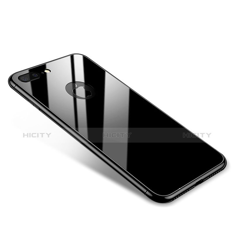 Funda Bumper Lujo Marco de Aluminio Espejo Carcasa para Apple iPhone 7 Plus Negro