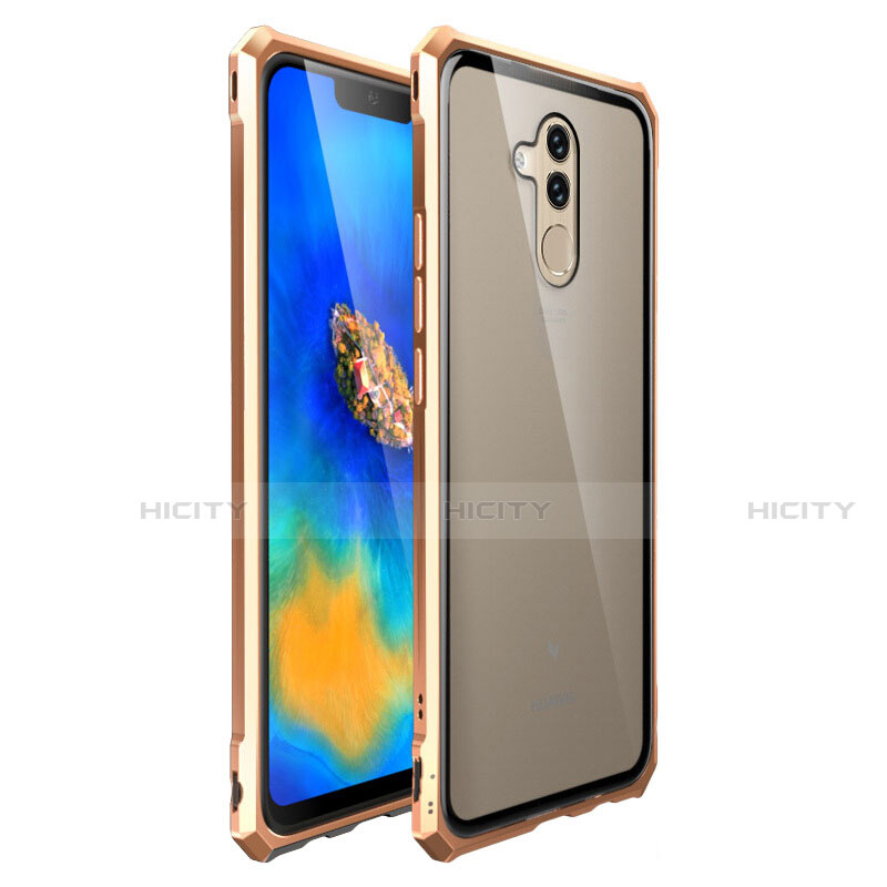 Funda Bumper Lujo Marco de Aluminio Espejo Carcasa para Huawei Mate 20 Lite Oro