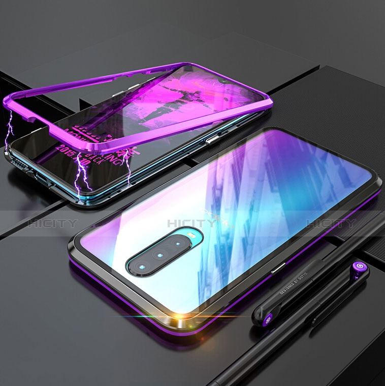 Funda Bumper Lujo Marco de Aluminio Espejo Carcasa para Oppo RX17 Pro Morado