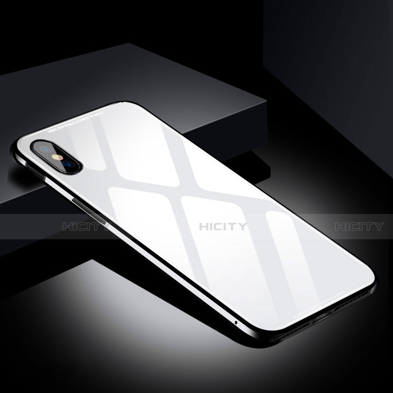 Funda Bumper Lujo Marco de Aluminio Espejo Carcasa S01 para Apple iPhone X