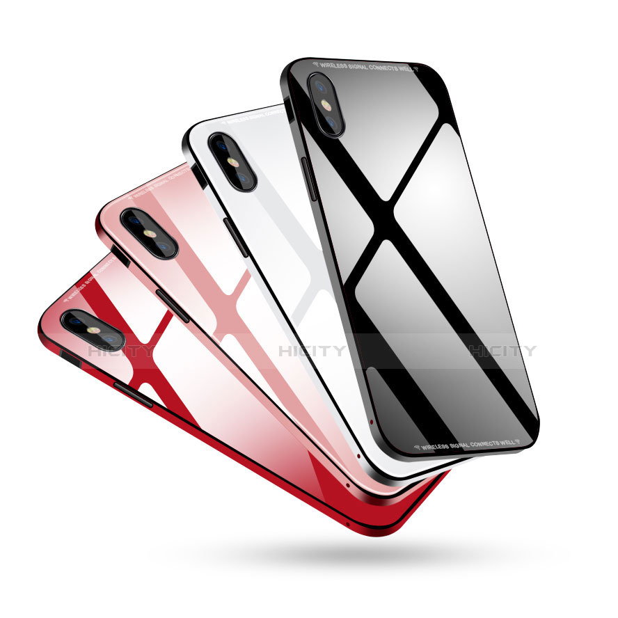 Funda Bumper Lujo Marco de Aluminio Espejo Carcasa S01 para Apple iPhone Xs