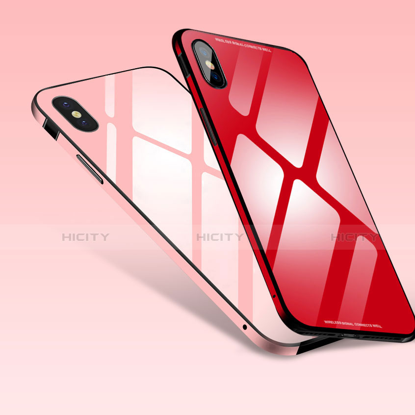 Funda Bumper Lujo Marco de Aluminio Espejo Carcasa S01 para Apple iPhone Xs