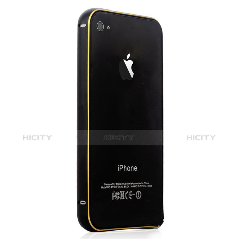 Funda Bumper Lujo Marco de Aluminio para Apple iPhone 4 Negro