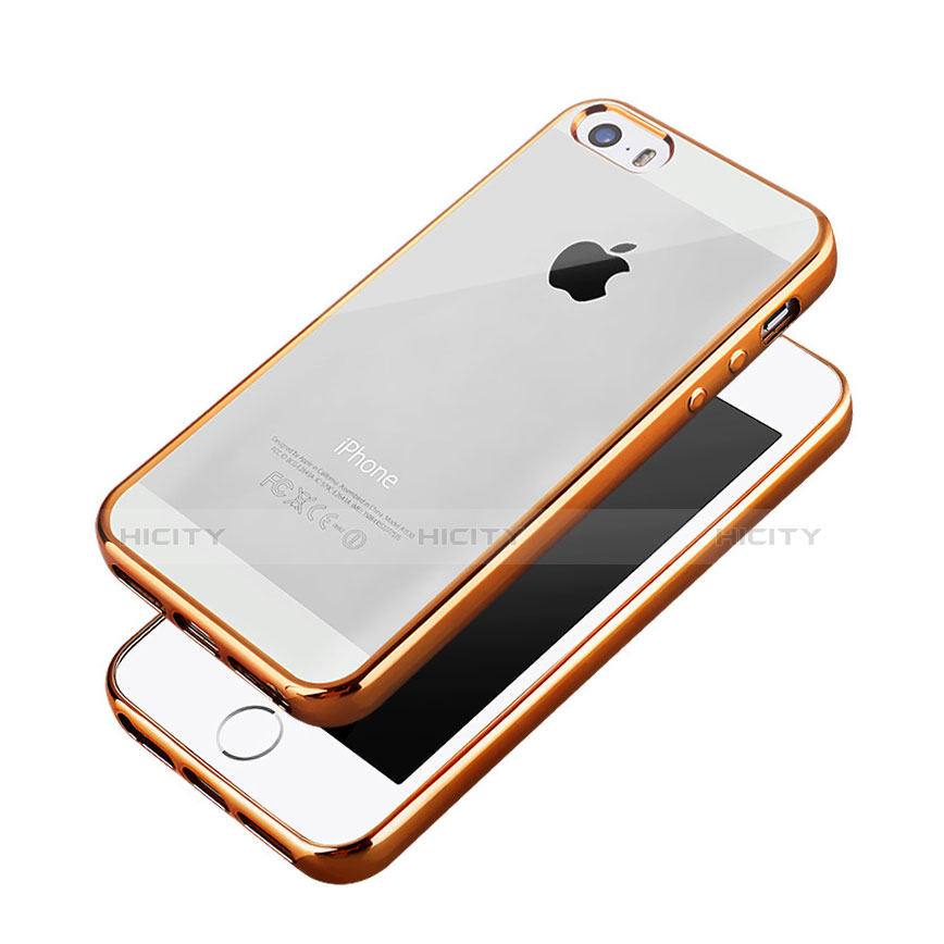 Funda Bumper Lujo Marco de Aluminio para Apple iPhone 5 Naranja