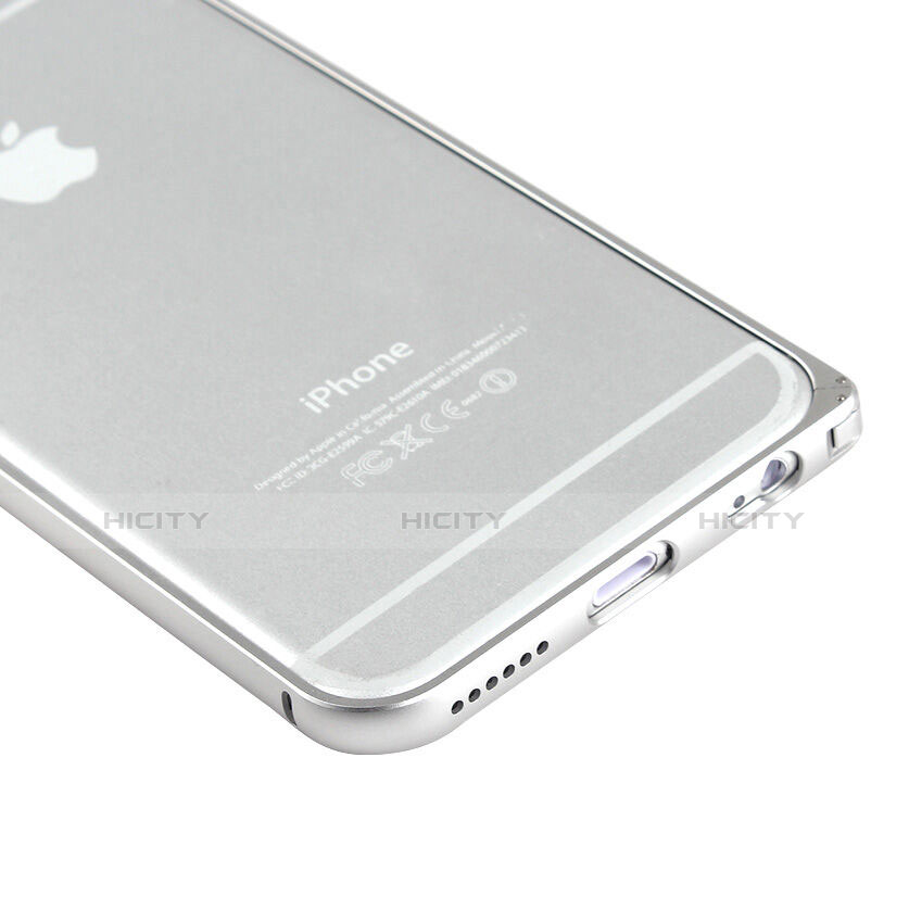 Funda Bumper Lujo Marco de Aluminio para Apple iPhone 6 Plata