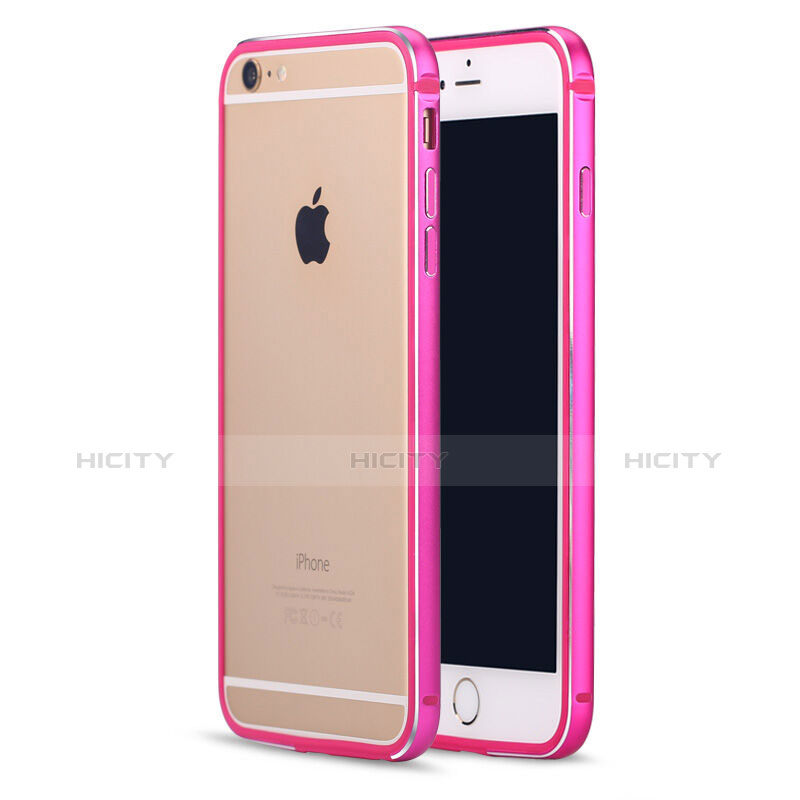 Funda Bumper Lujo Marco de Aluminio para Apple iPhone 6 Plus Rosa Roja