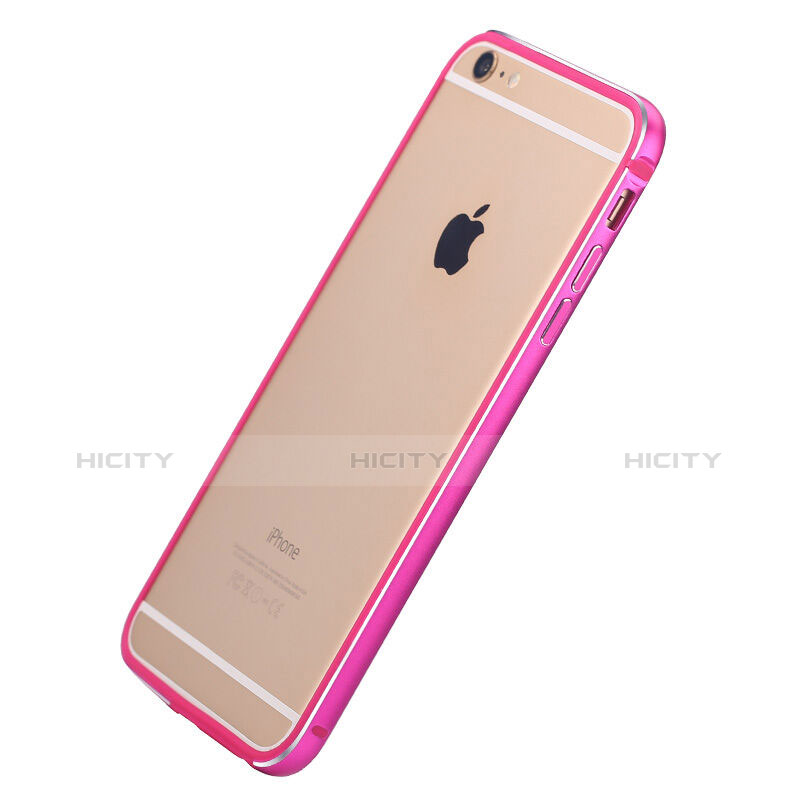 Funda Bumper Lujo Marco de Aluminio para Apple iPhone 6 Plus Rosa Roja