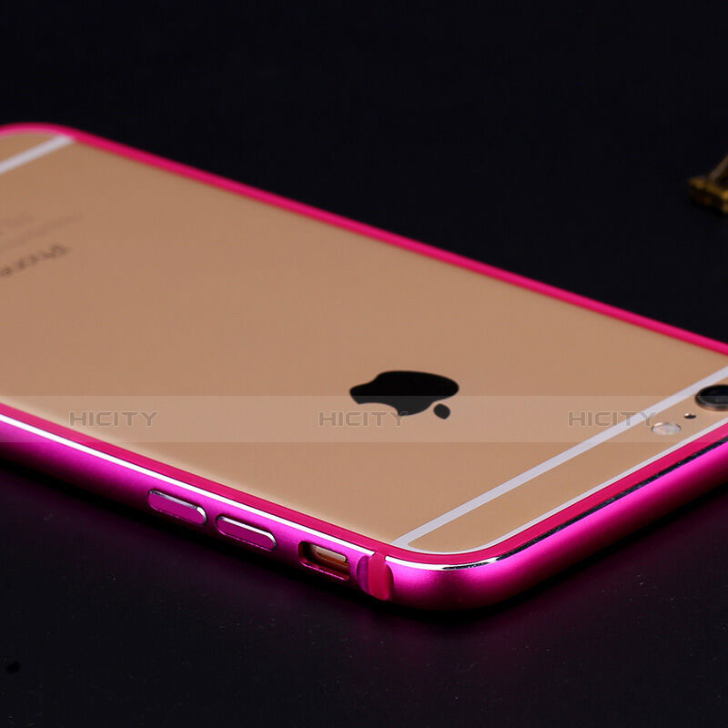 Funda Bumper Lujo Marco de Aluminio para Apple iPhone 6 Plus Rosa Roja