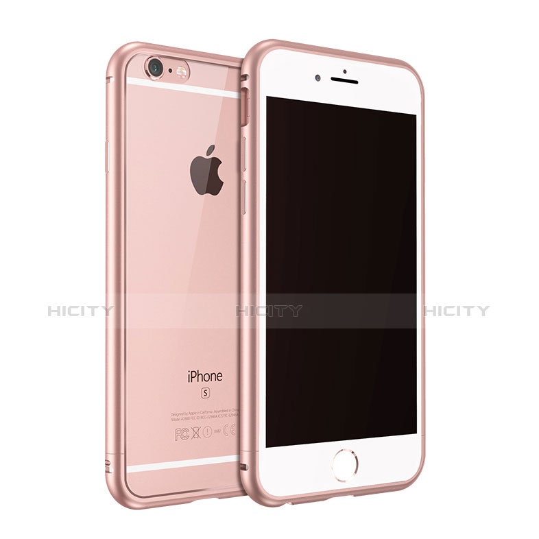 Funda Bumper Lujo Marco de Aluminio para Apple iPhone 6S Plus Oro Rosa