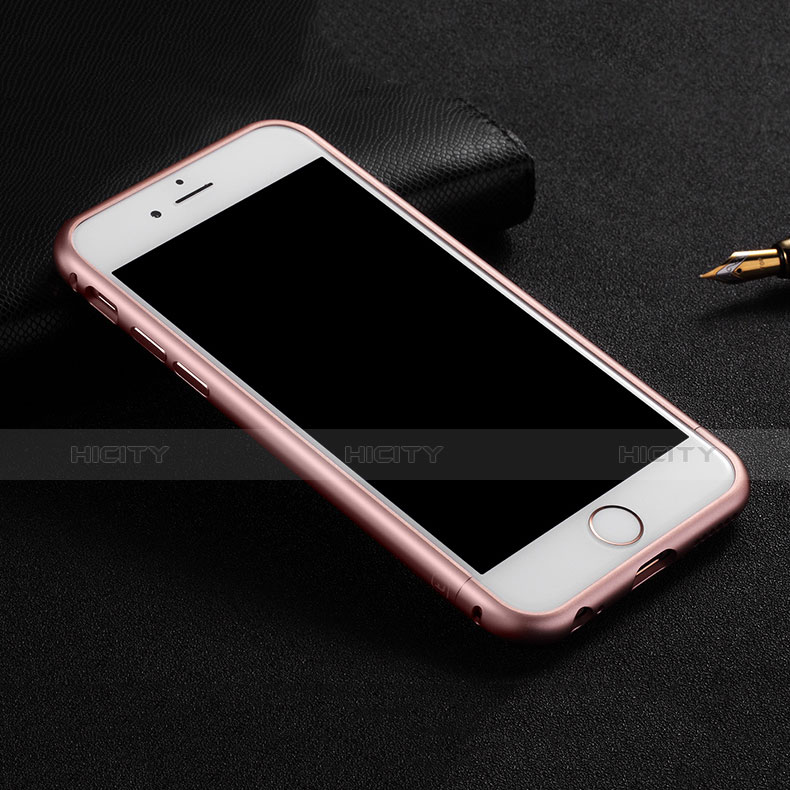 Funda Bumper Lujo Marco de Aluminio para Apple iPhone 6S Plus Oro Rosa