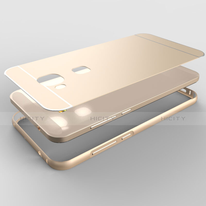 Funda Bumper Lujo Marco de Aluminio para Huawei G7 Plus Oro