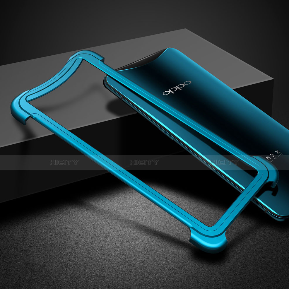 Funda Bumper Lujo Marco de Aluminio para Oppo Find X Azul