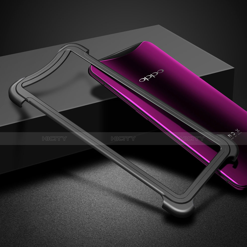 Funda Bumper Lujo Marco de Aluminio para Oppo Find X Super Flash Edition Negro