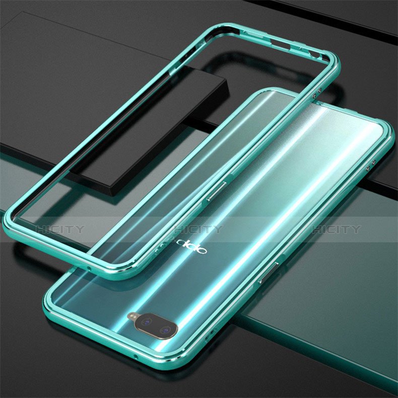 Funda Bumper Lujo Marco de Aluminio para Oppo RX17 Neo Cian