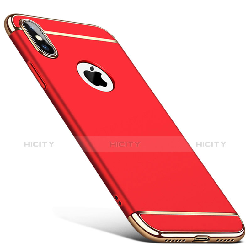 Funda Bumper Lujo Marco de Metal y Plastico C02 para Apple iPhone Xs Rojo