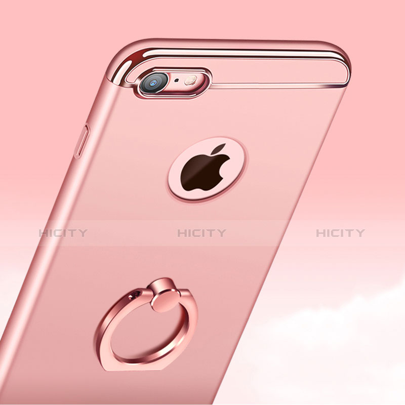 Funda Bumper Lujo Marco de Metal y Plastico Carcasa con Anillo de dedo Soporte A01 para Apple iPhone 7