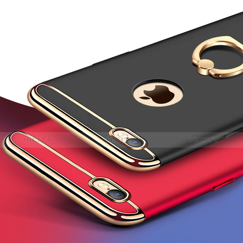 Funda Bumper Lujo Marco de Metal y Plastico Carcasa con Anillo de dedo Soporte A01 para Apple iPhone 8