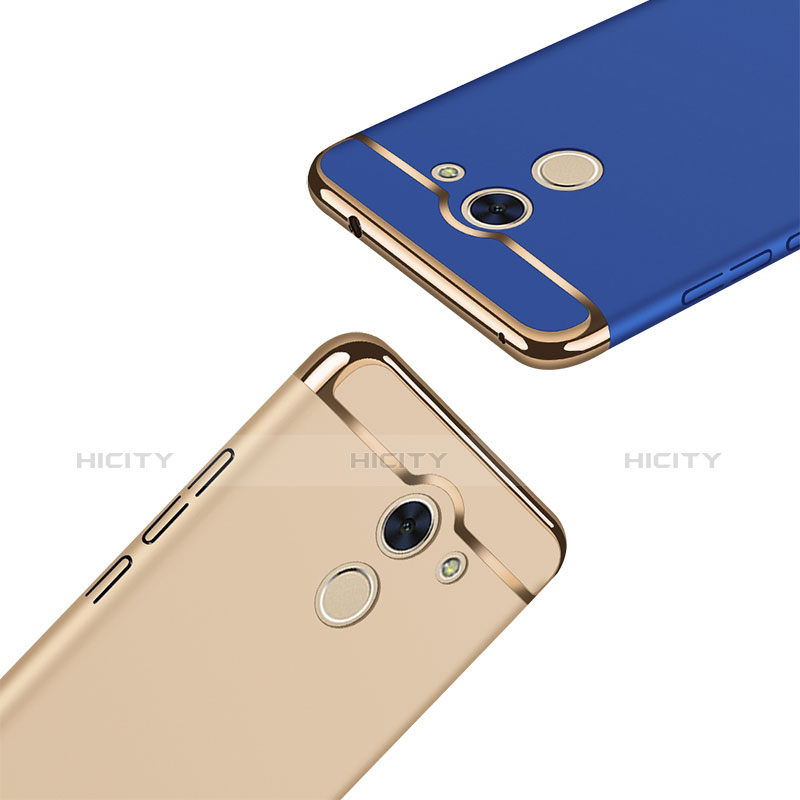 Funda Bumper Lujo Marco de Metal y Plastico Carcasa con Anillo de dedo Soporte A01 para Huawei Enjoy 7 Plus