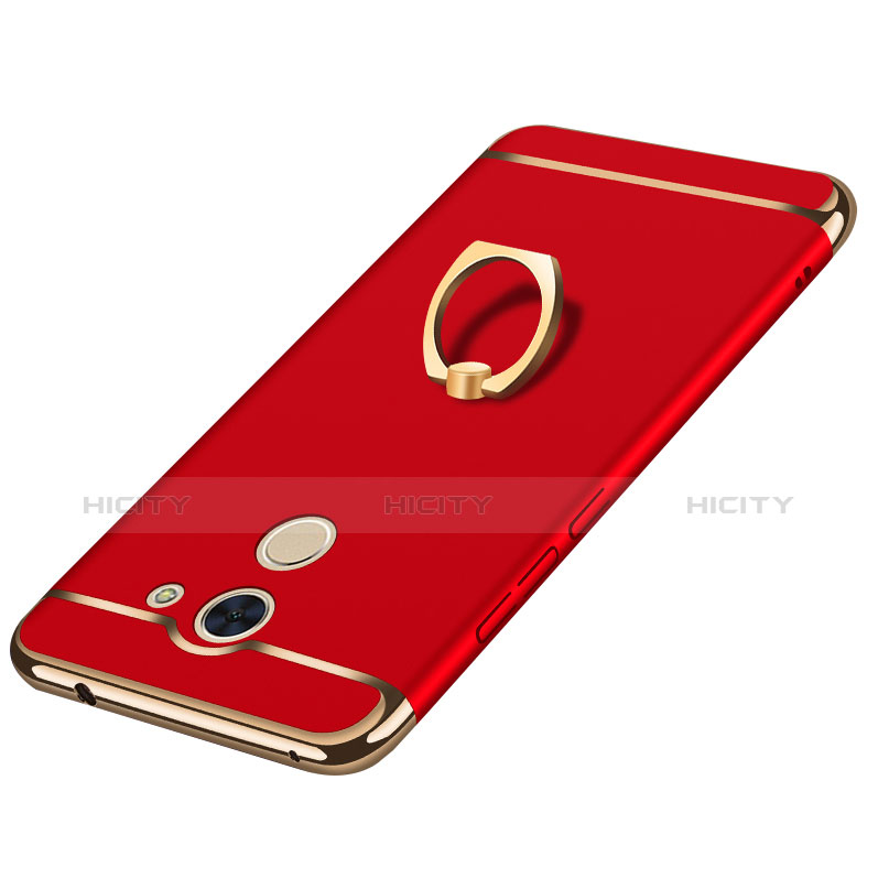 Funda Bumper Lujo Marco de Metal y Plastico Carcasa con Anillo de dedo Soporte A01 para Huawei Enjoy 7 Plus