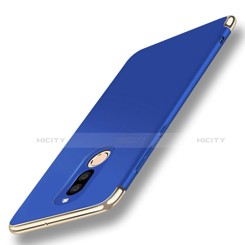 Funda Bumper Lujo Marco de Metal y Plastico Carcasa con Anillo de dedo Soporte A01 para Huawei G10 Azul