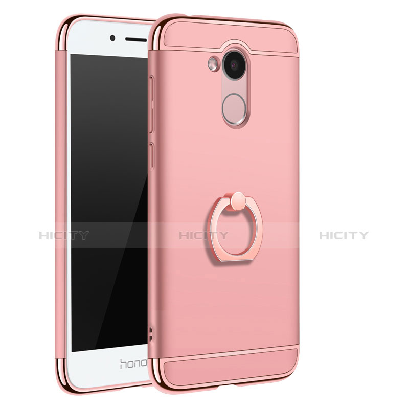 Funda Bumper Lujo Marco de Metal y Plastico Carcasa con Anillo de dedo Soporte A01 para Huawei Honor 6A Oro Rosa