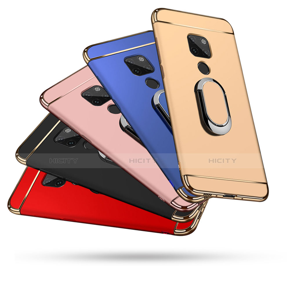 Funda Bumper Lujo Marco de Metal y Plastico Carcasa con Anillo de dedo Soporte A01 para Huawei Mate 20