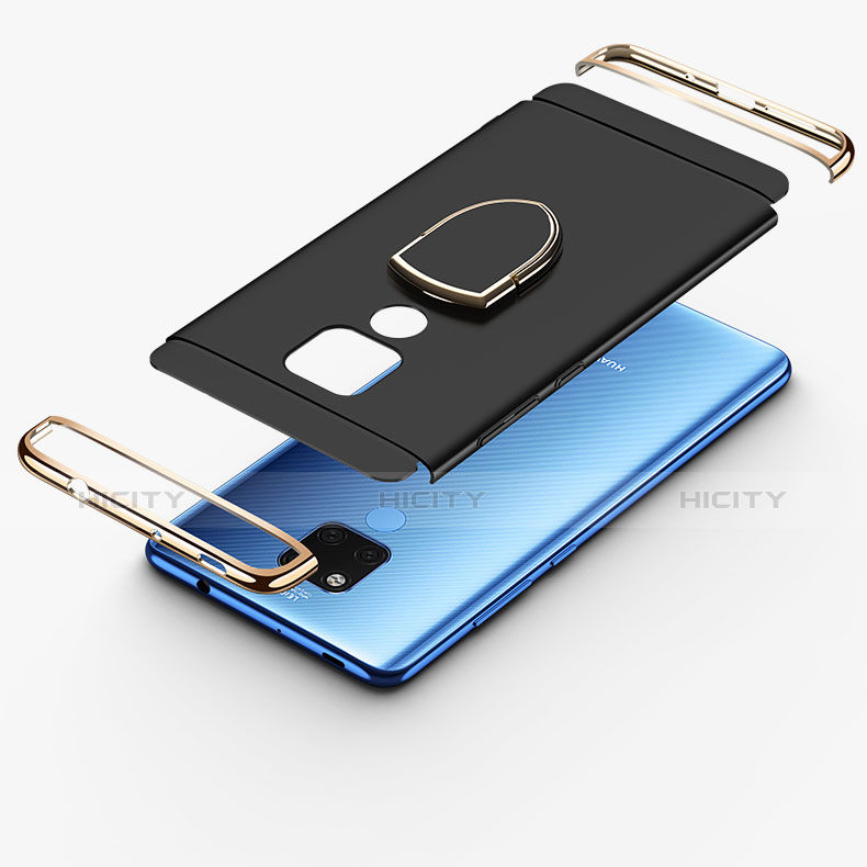 Funda Bumper Lujo Marco de Metal y Plastico Carcasa con Anillo de dedo Soporte A01 para Huawei Mate 20 X