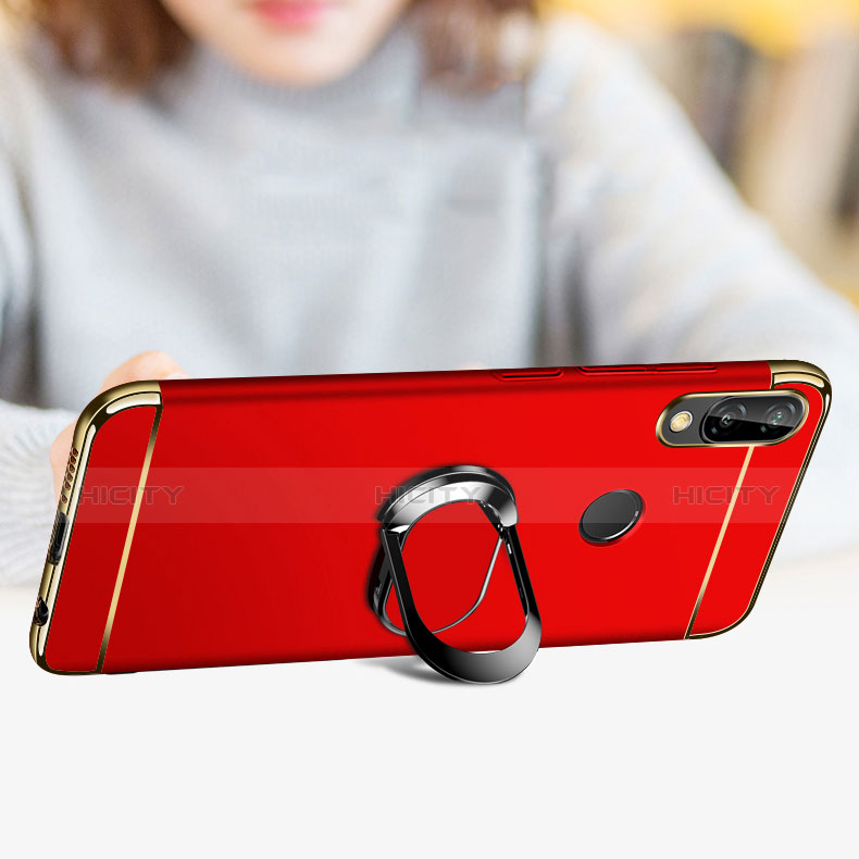 Funda Bumper Lujo Marco de Metal y Plastico Carcasa con Anillo de dedo Soporte A01 para Huawei Nova 3i