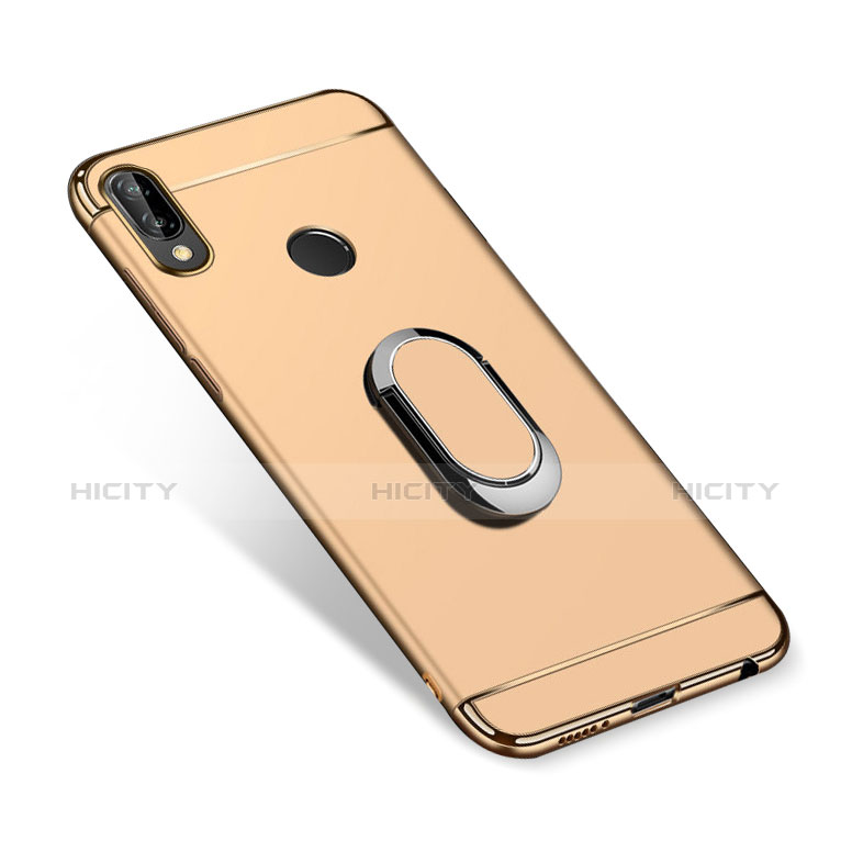 Funda Bumper Lujo Marco de Metal y Plastico Carcasa con Anillo de dedo Soporte A01 para Huawei Nova 3i Oro