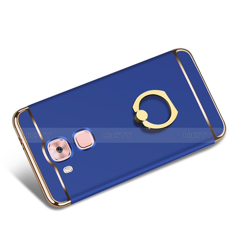 Funda Bumper Lujo Marco de Metal y Plastico Carcasa con Anillo de dedo Soporte A01 para Huawei Nova Plus